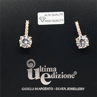 Orecchini Ultima Edizione Donna Classic in Argento Zirconia 1.00 Ct OAO6880 BIANCO GIALLO - OAO6880 BIANCO GIALLO